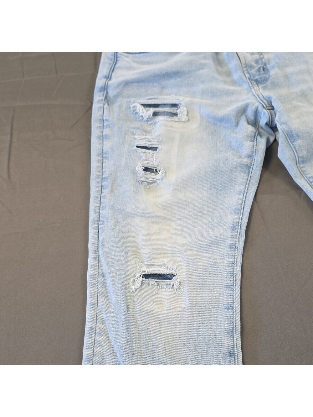 American Eagle Outfitters Real Good Slim Distressed Light Wash Stretch Jeans - Picture 5 of 9